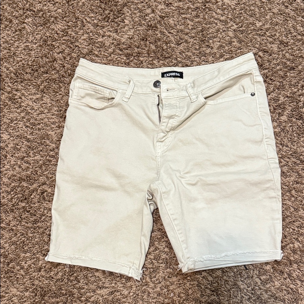 Express Men's Light Tan Jean Shorts